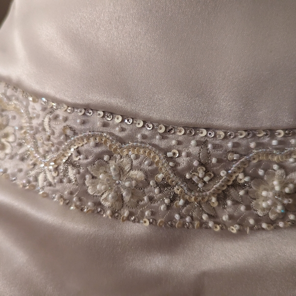 Oleg Cassini Silver/Champagne Wedding Gown - Picture 3 of 6